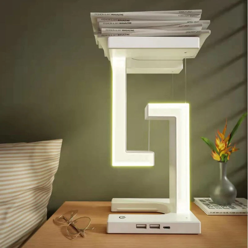 Wireless Charging Suspension Table Lamp - Creative Floating Balance Design for Home and Bedroom